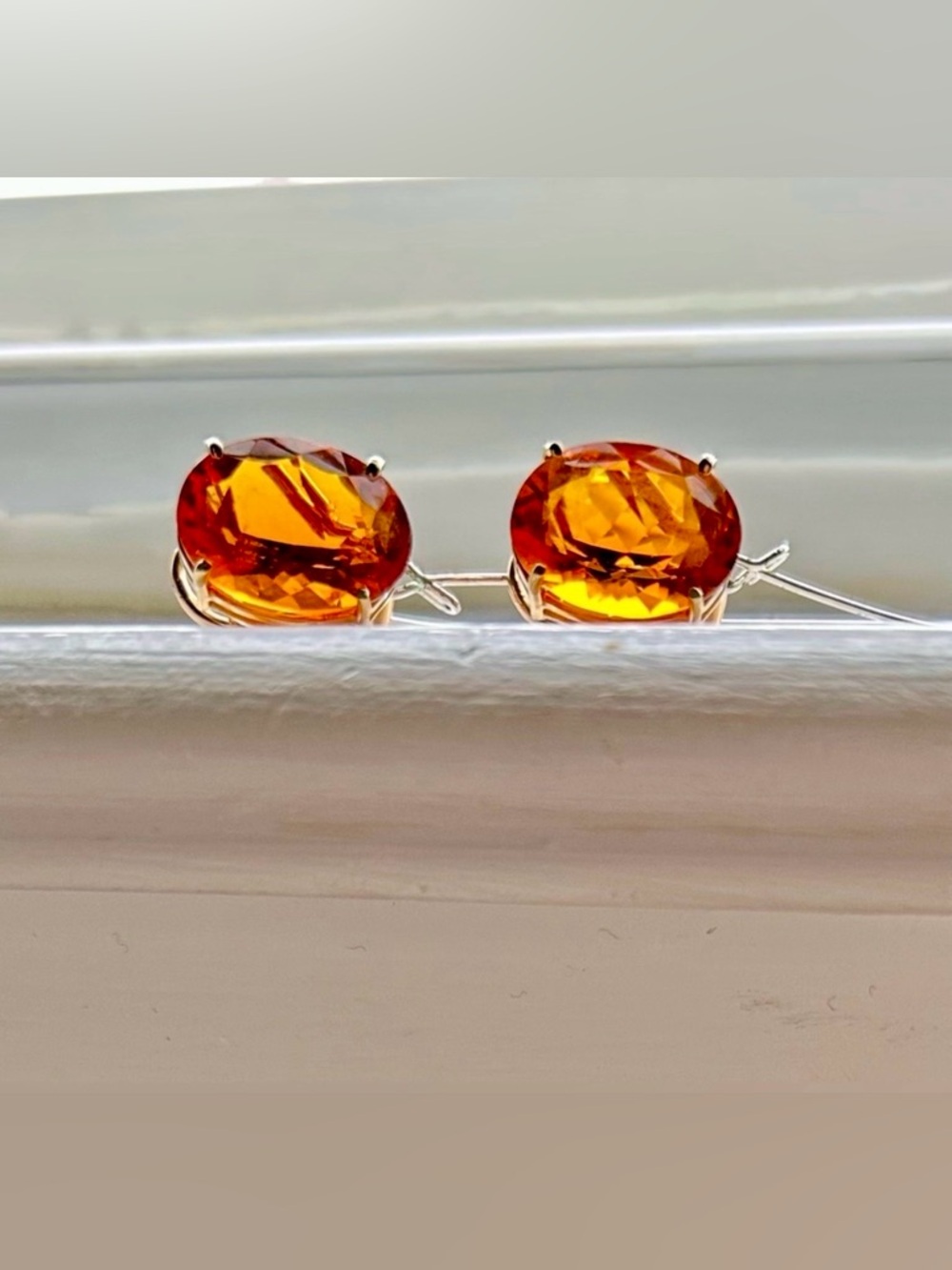 Exquisite Oversized AAA Madeira Citrine & 14K Gold Lever Back Earrings - Picture 11 of 15